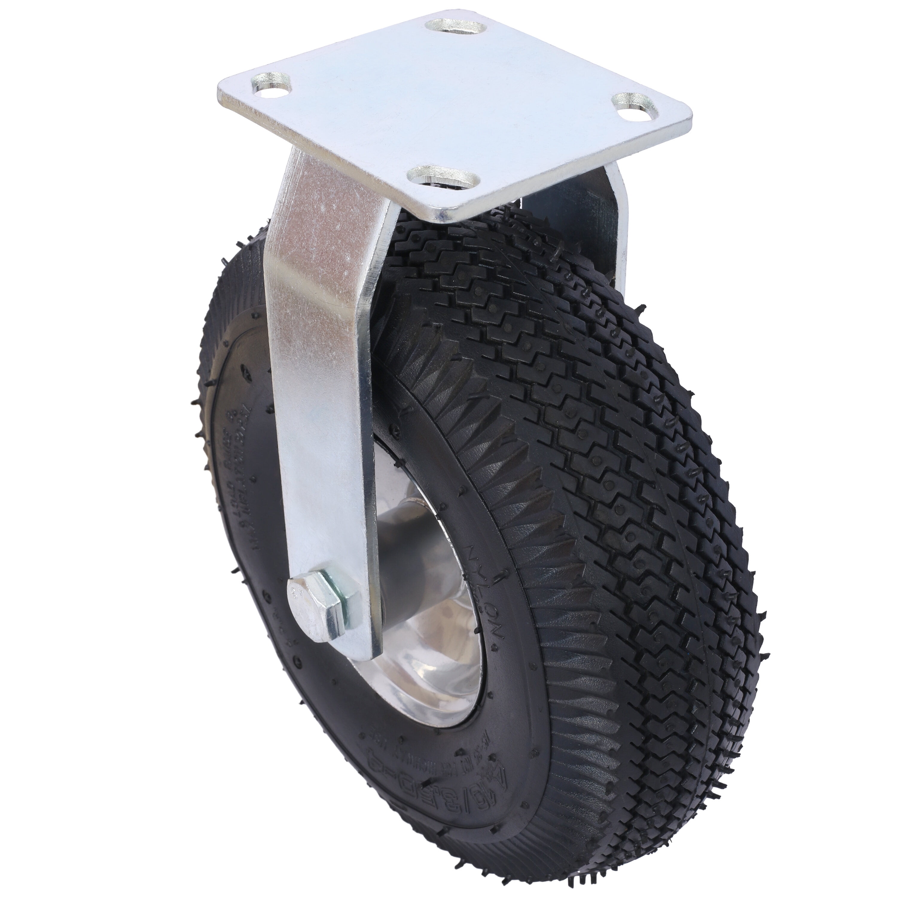 4PCS 10IN CASTER pneumatic tire(2PCS SWIVEL+2PCS RIGID), Caster Wheel, Steel Hub with Ball Bearings, 5/8-Inch Bore Centered Axle -black,