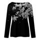 thumbnail image 4 of Camisas Para Mujer, Camisetas de Gran Tamaño, Manga Larga, Cuello Redondo, Estampado de Flores, Blusa Odeerbi  ODB133648, 4 of 5