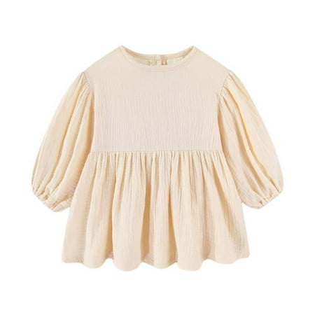 

Patgoal Baby Boys Clothes Autumn Spring Baby Girls Puff Sleeve Dress O-neck Ruffled Hem Dress Infant Princess Cute Sweet Dress Newborn Outfit Clothes 0-5T