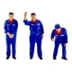 thumbnail image 1 of Figuras de personas de gasolinera en miniatura, 3 piezas, 1/64, esculturas humanas pintadas, regalo de simulación azul, 1 of 9