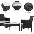 thumbnail image 5 of Walsunny 4-Piece Patio Rattan Furniture Set with Cushions & Tempered Glass Tabletop, White, 5 of 7