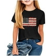 thumbnail image 3 of Jinhomg American Flag Shirts for Kids Casual Short Sleeve Crew Neck Tees USA Patriotic Summer Tops Boys Girls 4Th of July Gifts Black 130, 3 of 8