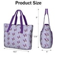 thumbnail image 3 of Tote Bag for Women - Purple Boston Terrier Puppy Shoulder Bag - Large Utility Work Duffle Bag with Zipper Handbag for Travel, Work, Sprots, 3 of 5