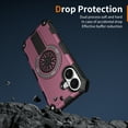 thumbnail image 6 of Allytechgroup Rugged Magnetic Case for Apple iPhone 16 Plus, Military-Grade Shockproof Phone Cover with Kickstand,Spinner Fidget Ring,Wireless Charging Support, Dual Layer PC+TPU Protection,Purple, 6 of 7
