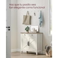 thumbnail image 2 of VASAGLE Aparador, Armario de Almacenaje con Cajón, con Puertas y Estante Ajustable, 40 x 80 x 80 cm, Blanco Rústico y Marrón Miel, 2 of 6