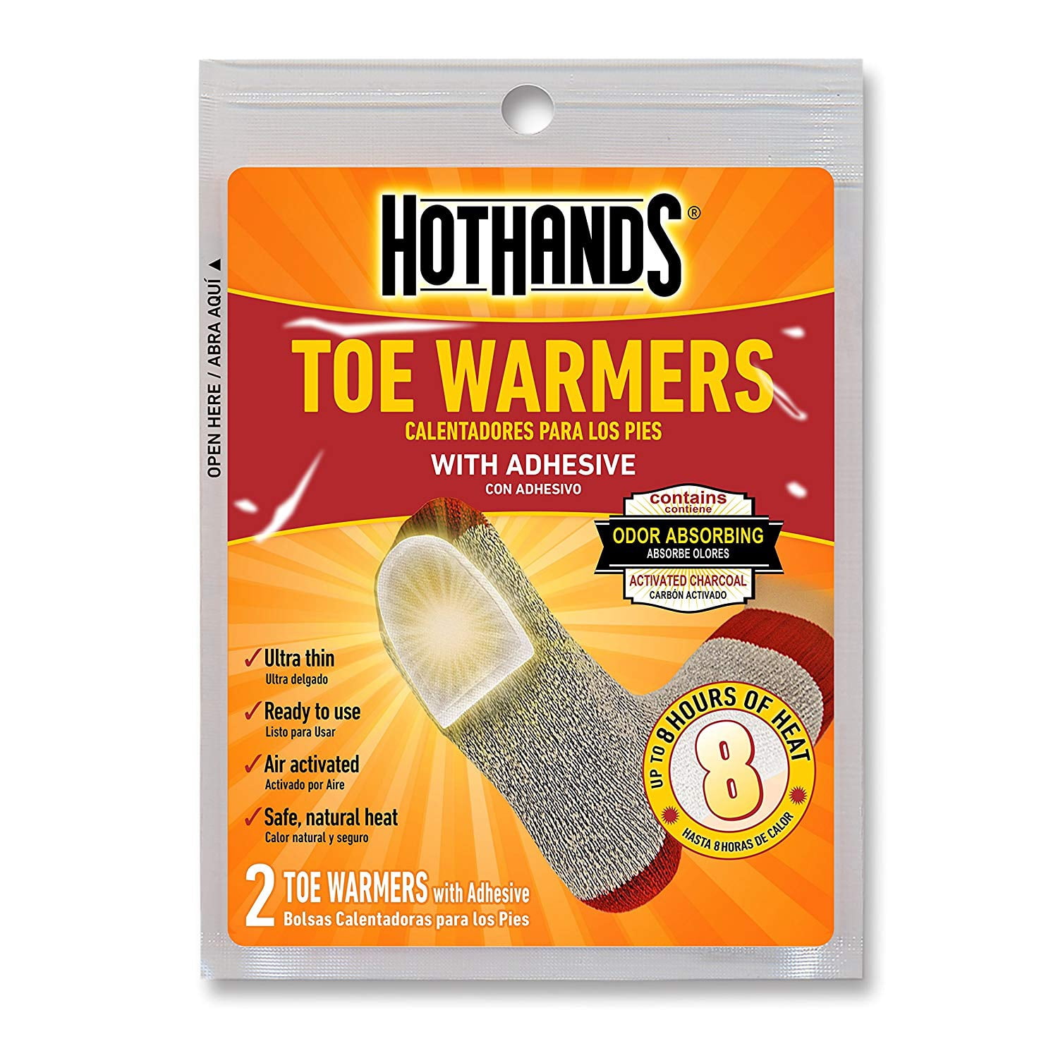 Heatmax HotHands Air-Activated 40 Pair Toe Warmers up to 8 Hours of Heat w/adhes