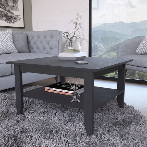 Osceola Coffee Table - Black, Timeless Design and Storage Shelf