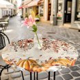 thumbnail image 6 of Thanksgiving Orange Fall Round Tablecloth for 36-44 Inch Tables,Fitted Table Cover with Elastic Edge,Weeping Floral Botanical Vintage Waterproof Outdoor Table Cloth Protector for Patio Garden Dinner, 6 of 9