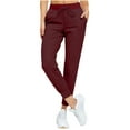 thumbnail image 2 of WFJCJPAF 2024 New Product 锛?Yoga Pants for Women,Women's Solid Color Women's Suit PantFoot Bound Casual Sports Pants Pants Long Pants - Wine M, 2 of 7