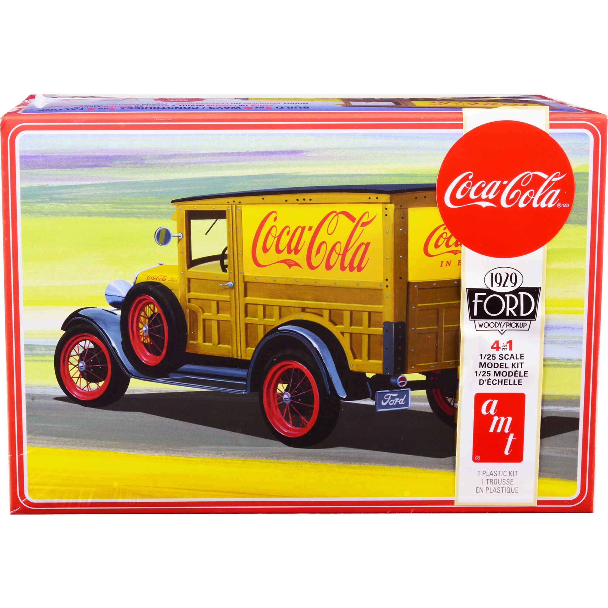 Skill 3 Model Kit 1929 Ford Woody/Pickup 4-in-1 Kit "Coca-Cola" 1/25 Scale Model Car by AMT