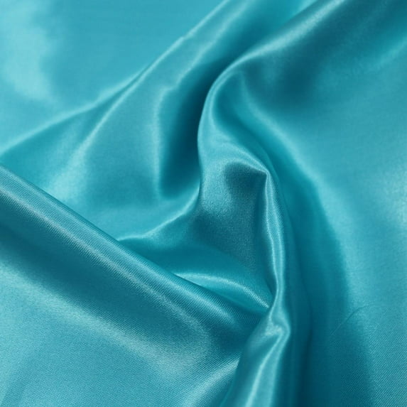 FREE SHIPPING!!! 60" inches Wide - by 10 Yards - Charmeuse Bridal Satin Fabric for Wedding, Apparel, Crafts, Decor, Costumes (LIGHT TURQUOISE, 10 YARDS)