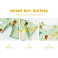 thumbnail image 2 of Actgleam Baby Boys Short Sleeve Romper Summer Infant Onesie Unisex Newborn Baby Clothes,Light Green Zoo,12-18 Months, 2 of 12