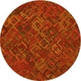 thumbnail image 1 of Ahgly Company Tapis d'Intérieur Rond Lavable en Machine Orange Rouge Orange Transitionnel, 4 Pieds Rond, 1 of 7