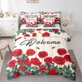thumbnail image 1 of Red Farmhouse Flower Bedding Set King Spring Bee Geranium 7 Piece Bed In A Bag Rustic Blossom Floral Comforter Set Green Leaf Bed Set With Comforter,Sheets Pillow Case And Covers, 1 of 5