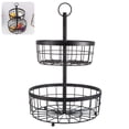 thumbnail image 1 of Cesta De Frutas De 2 Niveles Cestas De Verduras Elegantes Puesto De Decorativo Cuencos De Verduras De Hierro Cesta De Almacenamiento De Cocina Con Cable Cesta De Encimera Cesta De Almacenamiento Negro sonducket HA019918-00, 1 of 6