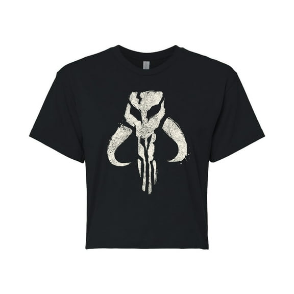 Star Wars - The Mandalorian Mando Icon  - Juniors Cropped Short Sleeve Graphic T-Shirt