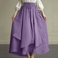 thumbnail image 5 of nerohusy Womens Renaissance Elastic High Waist Skirt Drawstring Double Layered Flowy Long Skirts Vintage Boho Skirts with Pockets 2025 Purple,S, 5 of 7