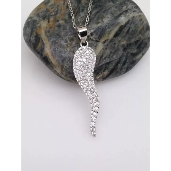 2.00 Ct Round Cut Lab Created Diamond Women's Horn Pendant 14K White Gold Plated