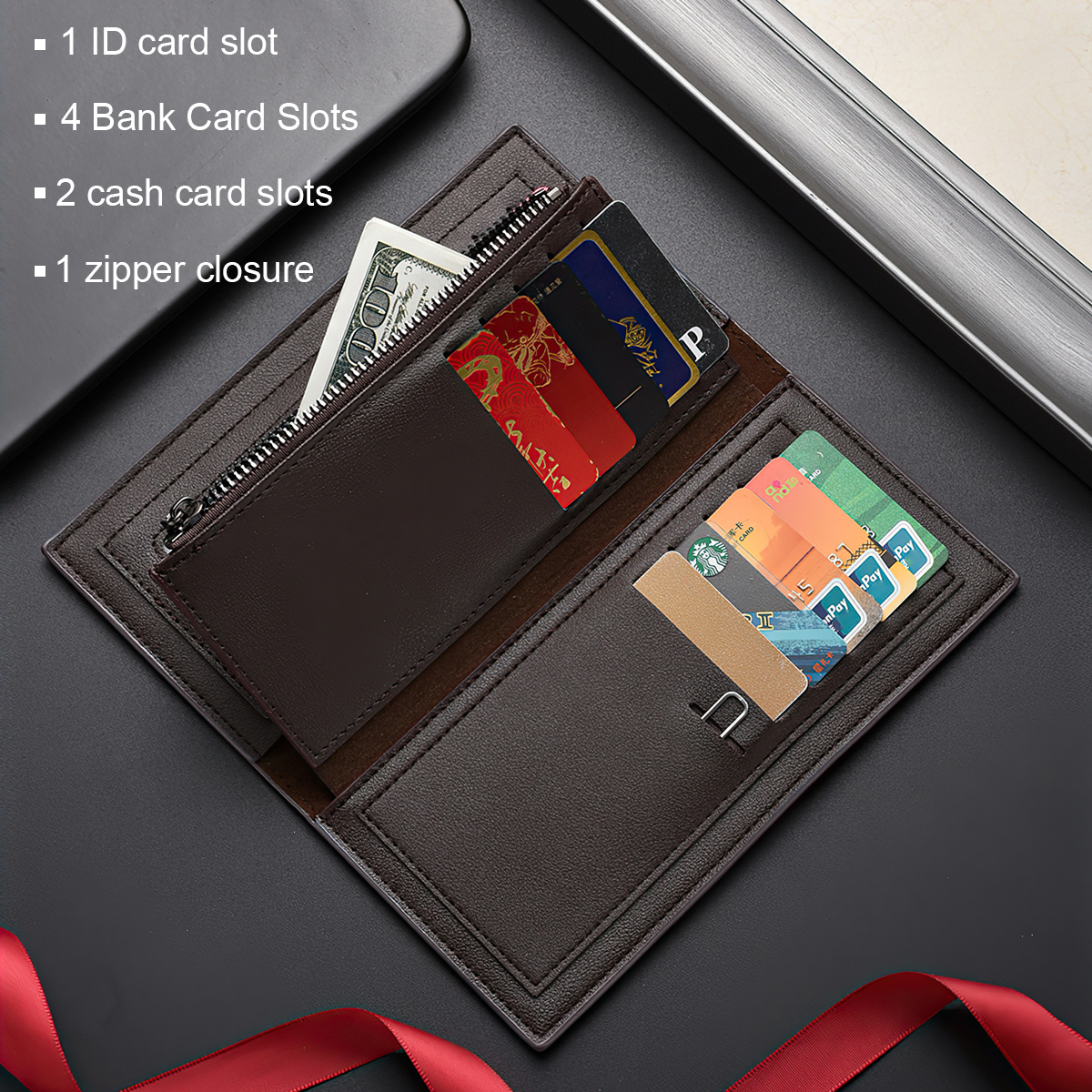 hoeylife Men's Long Wallet with RFID Blocking photo 5