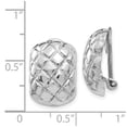 thumbnail image 2 of 14K White Gold Earring Button Women'S 17 mm 12 Polished Quilted Non-Pierced Omega Back Earrings, 2 of 2