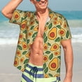 thumbnail image 3 of Haiem Leaves Avocado Printed Hawaiian Shirt for Men - Men’s Casual Beach Summer Shirts - Stretch Fabric with Modern Fit-Small, 3 of 7