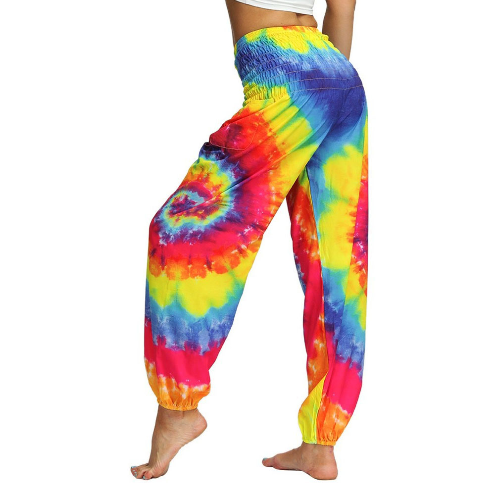 10 Pack,Tie Dye Print Harem Hippie Pants for Womens,10 Pcs Set