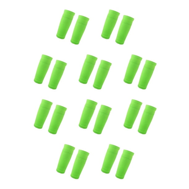 Eigraketly 1 par de calcetines de espinilleras de fútbol, soporte para piernas, cubierta de protección de fútbol para exteriores Verde/L 10Conjunto