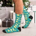 thumbnail image 7 of Pofeuu Lemon Blue Print Crew Socks, Adult Running Hiking Socks for Youth and Adult, 7 of 7