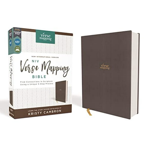 Pre-Owned Niv, Verse Mapping Bible, Cloth Over Board, Gray, Comfort Print: Find Connections in Scripture Using a Unique 5-Step Process (Hardcover) 031045459X 9780310454595