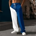 thumbnail image 2 of PuLe Men's Pants Sweatpants for Men Color Block Y2K Athletic Straight Leg Pants Elastic Waist Open Bottom Casual Track Pants, 2 of 6