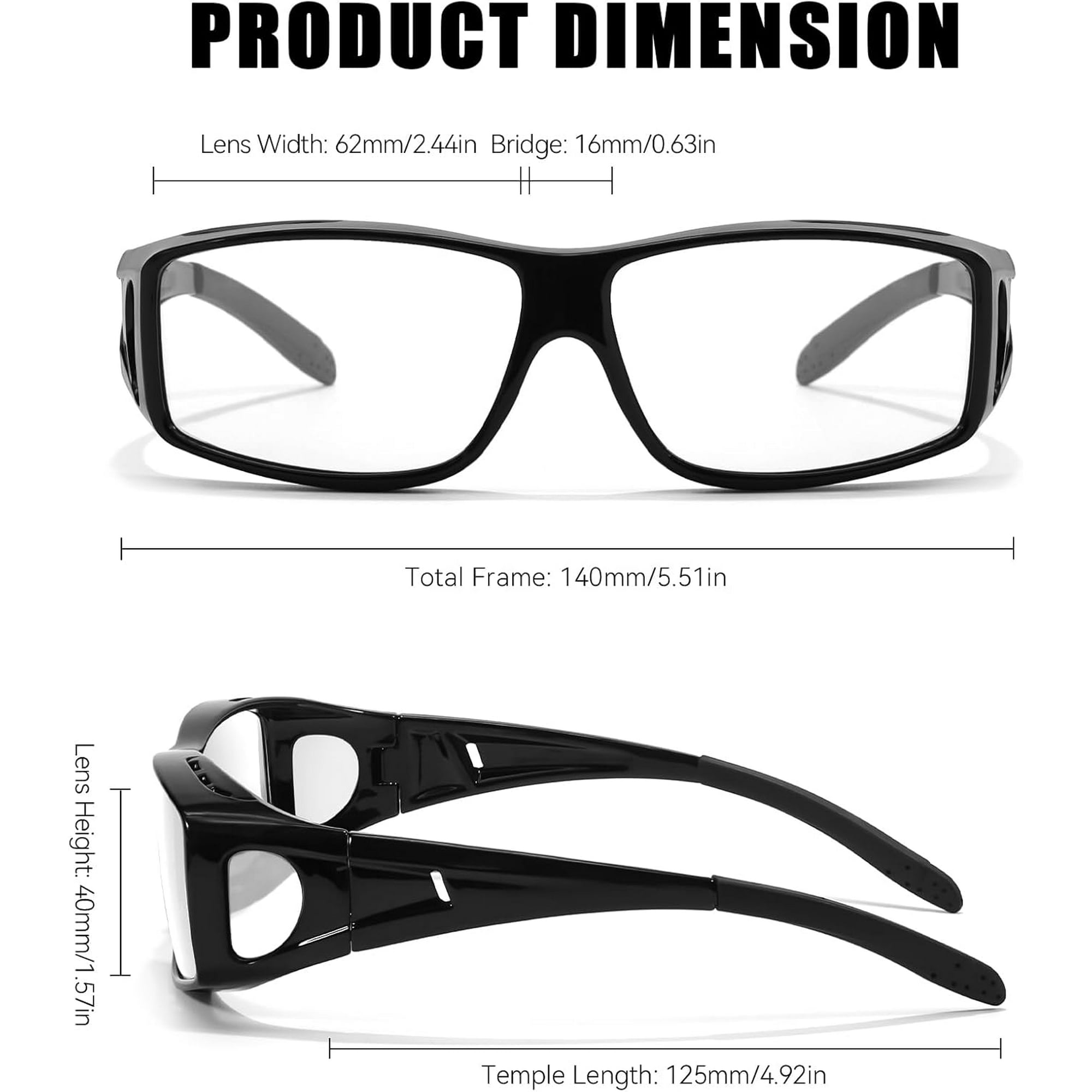 YWC-Fit Over Blue Light Blocking Glasses and Computer Eyewear