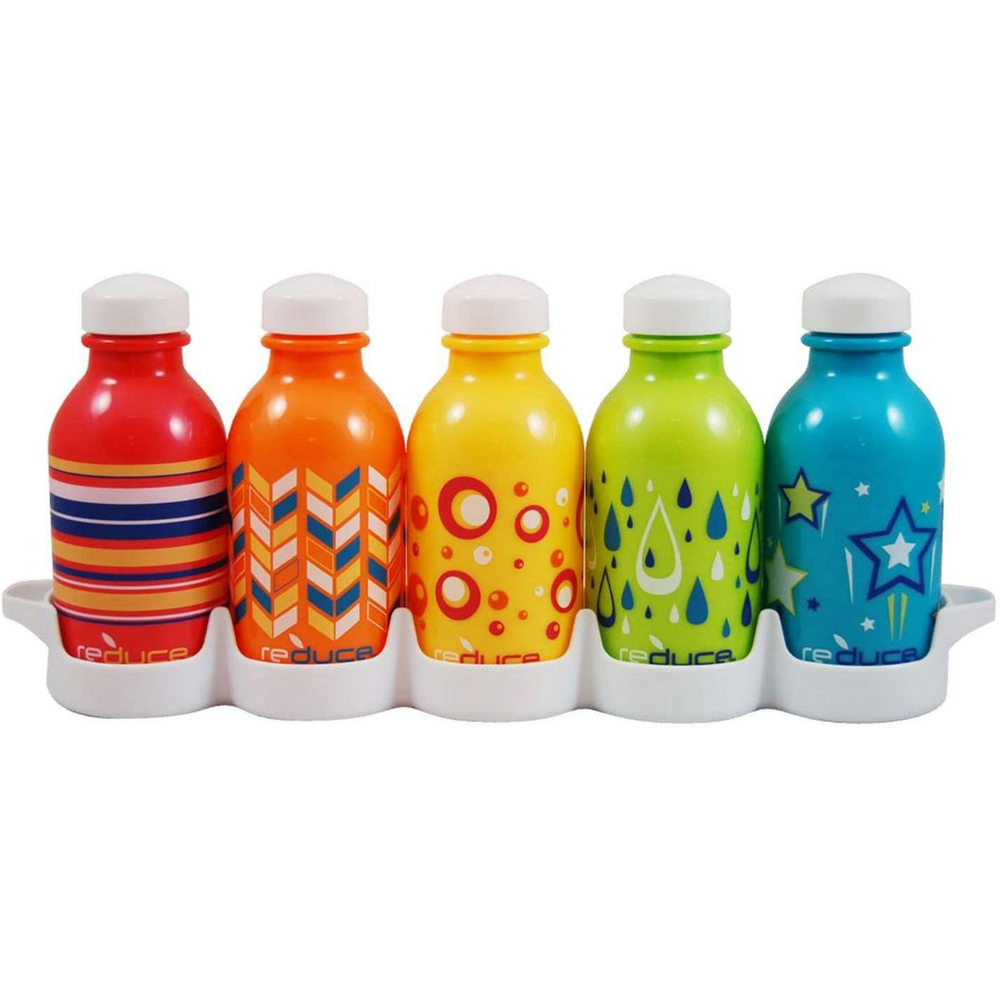 Reduce WaterWeek Classic Reusable Water Bottles, 10oz Includes 5