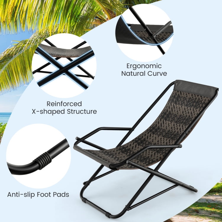 Aimee Lii Outdoor Folding Lounge Recliner, Lounge Chair Outdoor, Sturdy, Movable, B-Gray Aimee Lii Outdoor Folding Lounge Recliner, Lounge Chair Outdoor, Sturdy, Movable, B-Gray