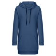 thumbnail image 4 of Women's Hooded Drawstring Long Sweatshirt Dress - Casual Oversized Pullover with Pocket, Polyester Blend, S-XXL, 4 of 4