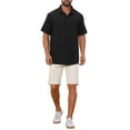 thumbnail image 2 of CAMISAS DE HOMBRE CORTA MANGA BOTÓN PLAYA VERANO CUELLO PUNTA NEGRO INSPIRAR CHIC DÍA DEL PADRE, 2 of 6