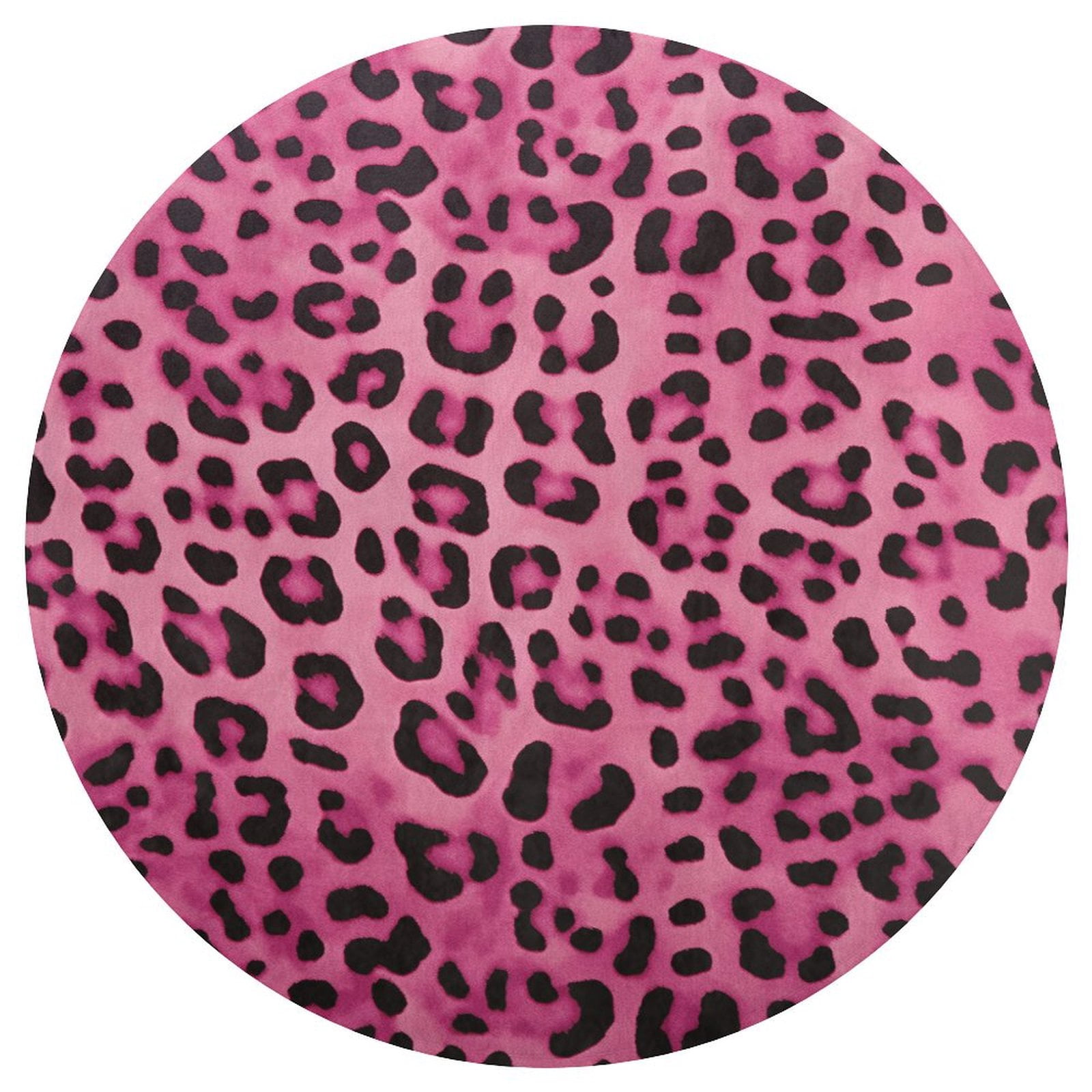 Leopard Print Pattern Round Rugs -Washable Non-Slip Small Round Area Rug Throw Soft Circle Rugs for Bedroom, Modern Print Indoor Carpet for Entryway Sofa Living Room