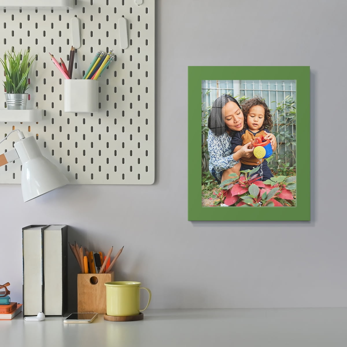 Modern Real Wood 6x8 inch Picture Frame in Green