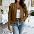 thumbnail image 5 of NominalSnug Womens Cropped Blazer Long Sleeve Collarless Casual Jacket Open Front Casual Work Office Cardigan Suit Jacket, 5 of 8