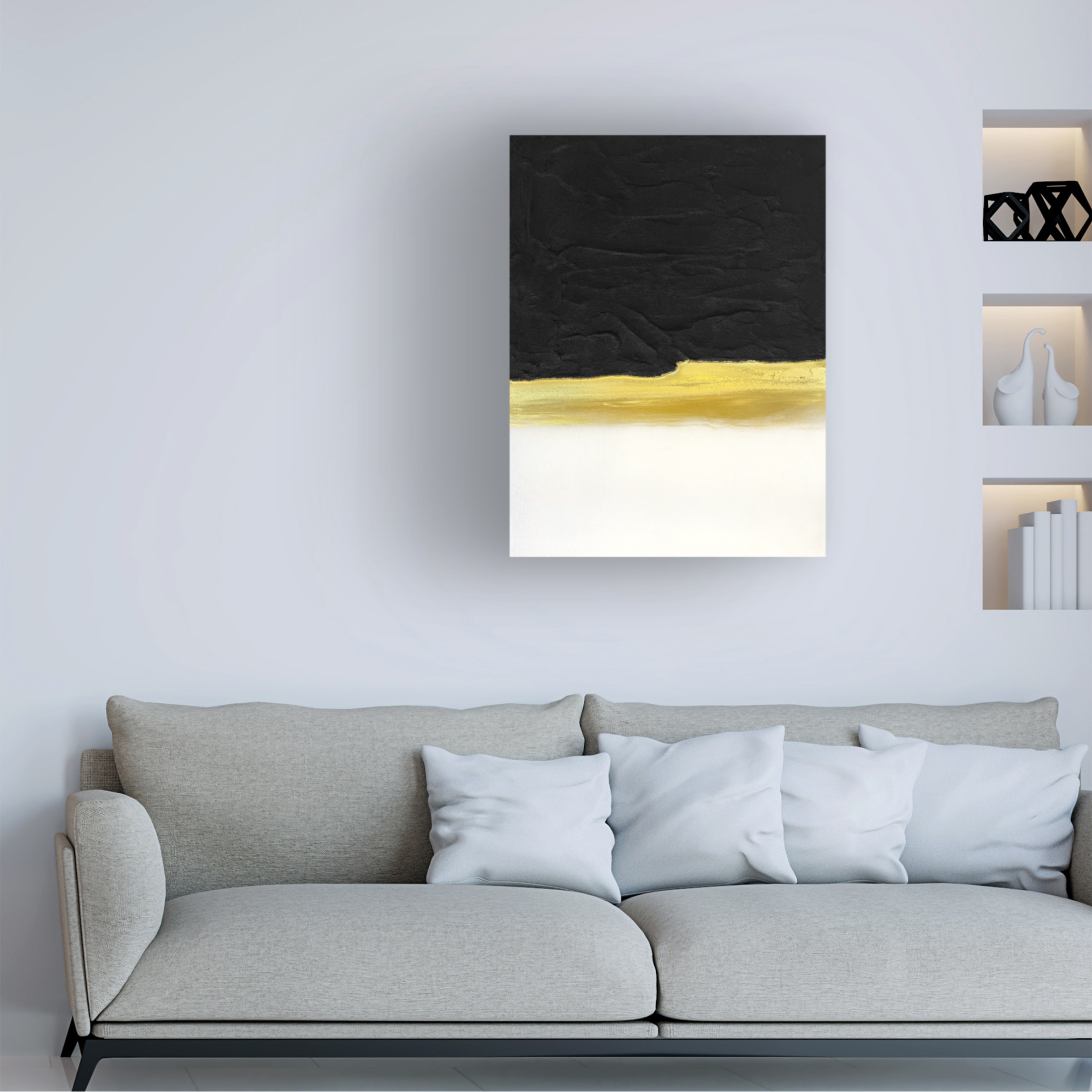 Trademark Fine Art Alyson Storms Black and White Golden Light Canvas Wall Art