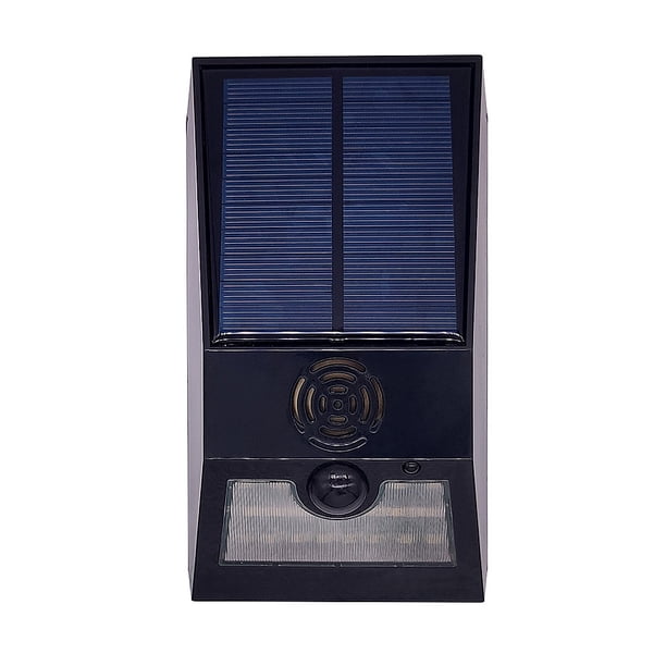 Bearachild Lámpara de alarma Solar multifunción, alarmas de seguridad con Control remoto, sirena de movimiento PIR, Detector de Sensor ligero, luz de Iluminación y accesorios Negro Bearachild HA073374-02