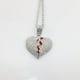 thumbnail image 4 of Collar de diamantes de imitación de lujo brillante con colgante de corazón roto y cadena resistente para pareja (plata), 4 of 6