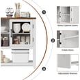 thumbnail image 4 of 53" Kitchen Buffet Sideboard Cabinet - Coffee Bar Table with 2 Glass Doors and 3 Shelves, Modern Storage Cabinet for Living Room, Entryway, Dining Room, White, 4 of 7