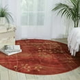 thumbnail image 3 of Nourison Somerset Modern Botanical Flame 5'6" x ROUND Area Rug, (6' Round), 3 of 6
