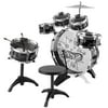 Kids Junior Drum Kit Children Tom Drums Cymbal Stool Drumsticks Set Musical Instruments Play Learning Educational Toy Gift, Black