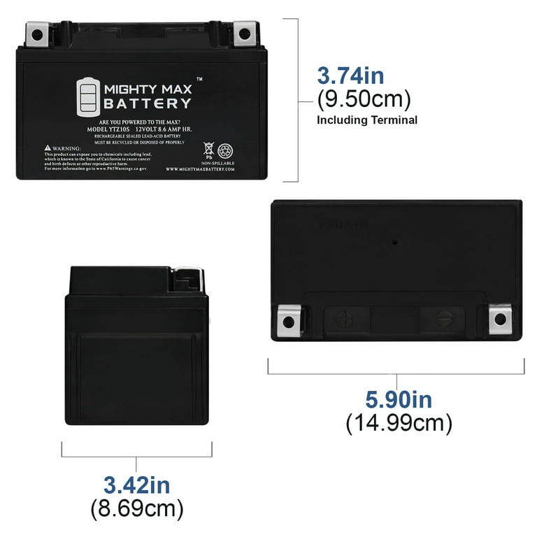 Mighty Max YTZ10S 12V 8.6AH Battery compatible with KTM 76011053100 - 2 Pack