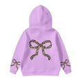 thumbnail image 3 of MUXiin Girl's Bow Cheetah Leopard Hoodies Long Sleeve Pullover Tops Preppy Cute Sweatshirts Hoodies for 5-6 Years,Purple, 3 of 4