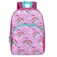 thumbnail image 2 of 15 Inch Fun Printed Backpack with Front Zippered Pockets in Rainbow Unicorn Magic, 2 of 6