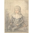 thumbnail image 2 of Jens Juel 19x24 Gold Ornate Framed and Double Matted Museum Art Print Titled - Portrait of Boy with a Toy Horse (1745 - 1806), 2 of 4