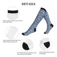 thumbnail image 4 of Compression Socks for Men Women -Blue White Zebra Print Knee High Compression Stockings for Men Women, 4 of 5