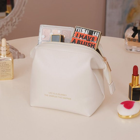 Casual Large Capacity Organizer Case Wash Pouch Travel Organizer Cosmetic Cases Beauty Tools Bag Lipsticks Bag Makeup Bag Waterproof Cosmetic Bag Storage Toiletry Bag WHITE